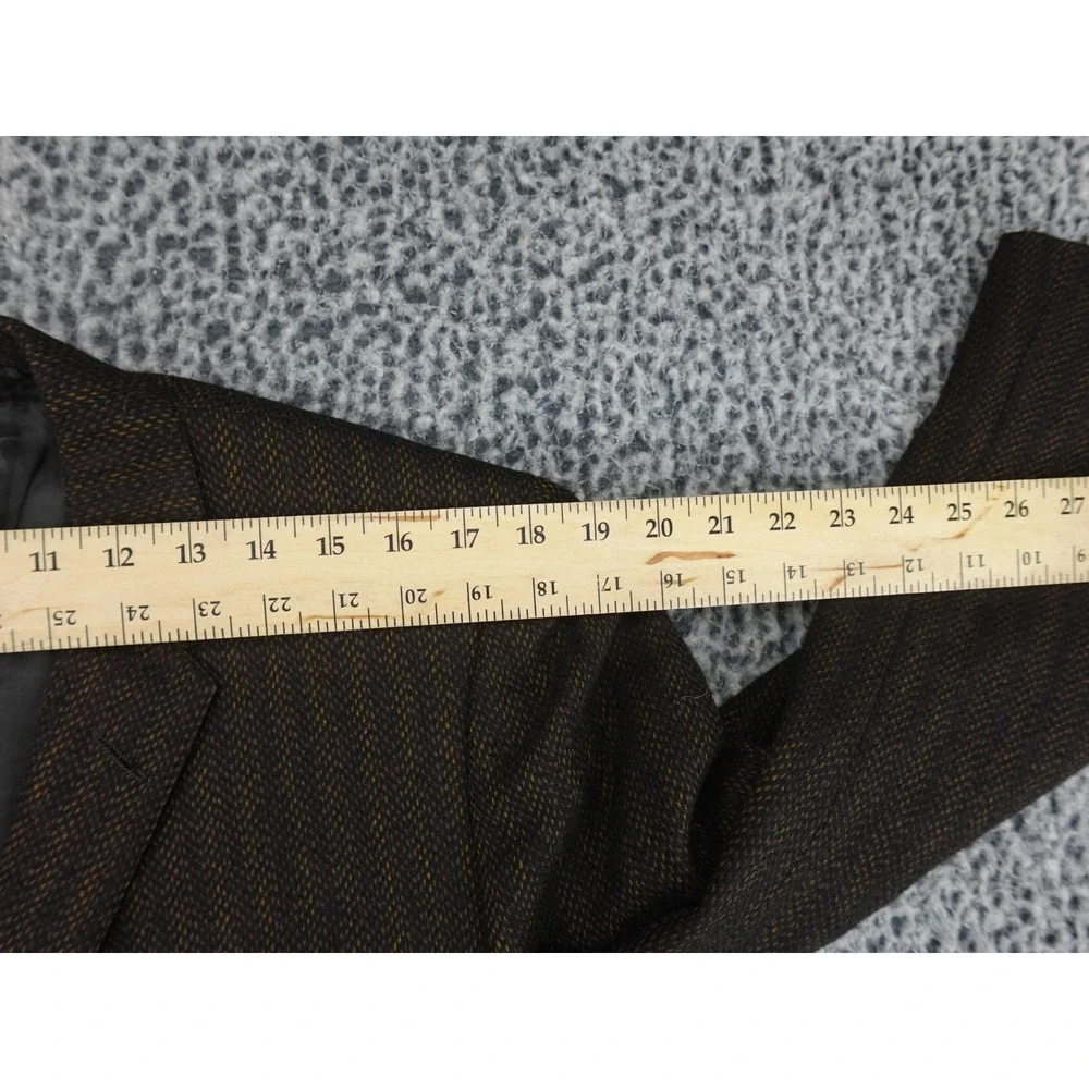 Hickey Freeman Blazer Mens 44 Brown Good Vintage‎ Striped 3 Button Patch Pockets